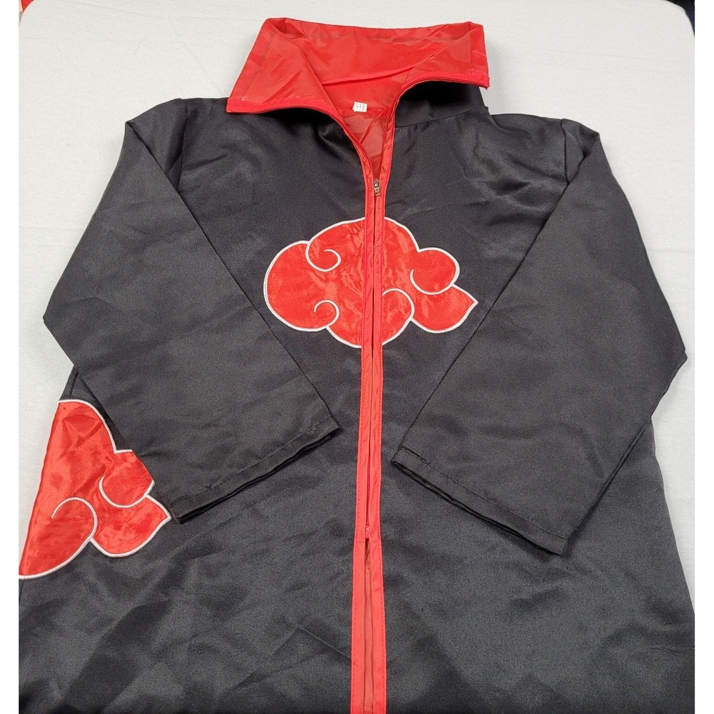 Naruto Shippuden Akatsuki Cloak/Robe Costume Black Red Clouds Adult